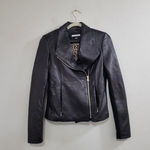 Calvin Klein genuine leather moto jacket black XS